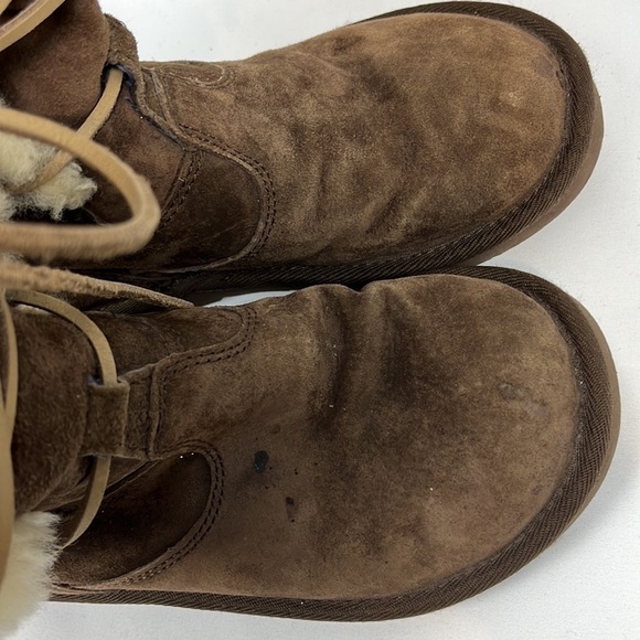 UGG Australia Whitley Suede Espresso Brown Lace up Winter Boots Size 7 - Picture 8 of 12